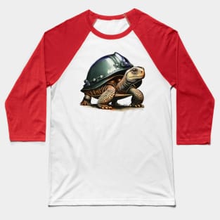 Tortoise with Helmet Baseball T-Shirt